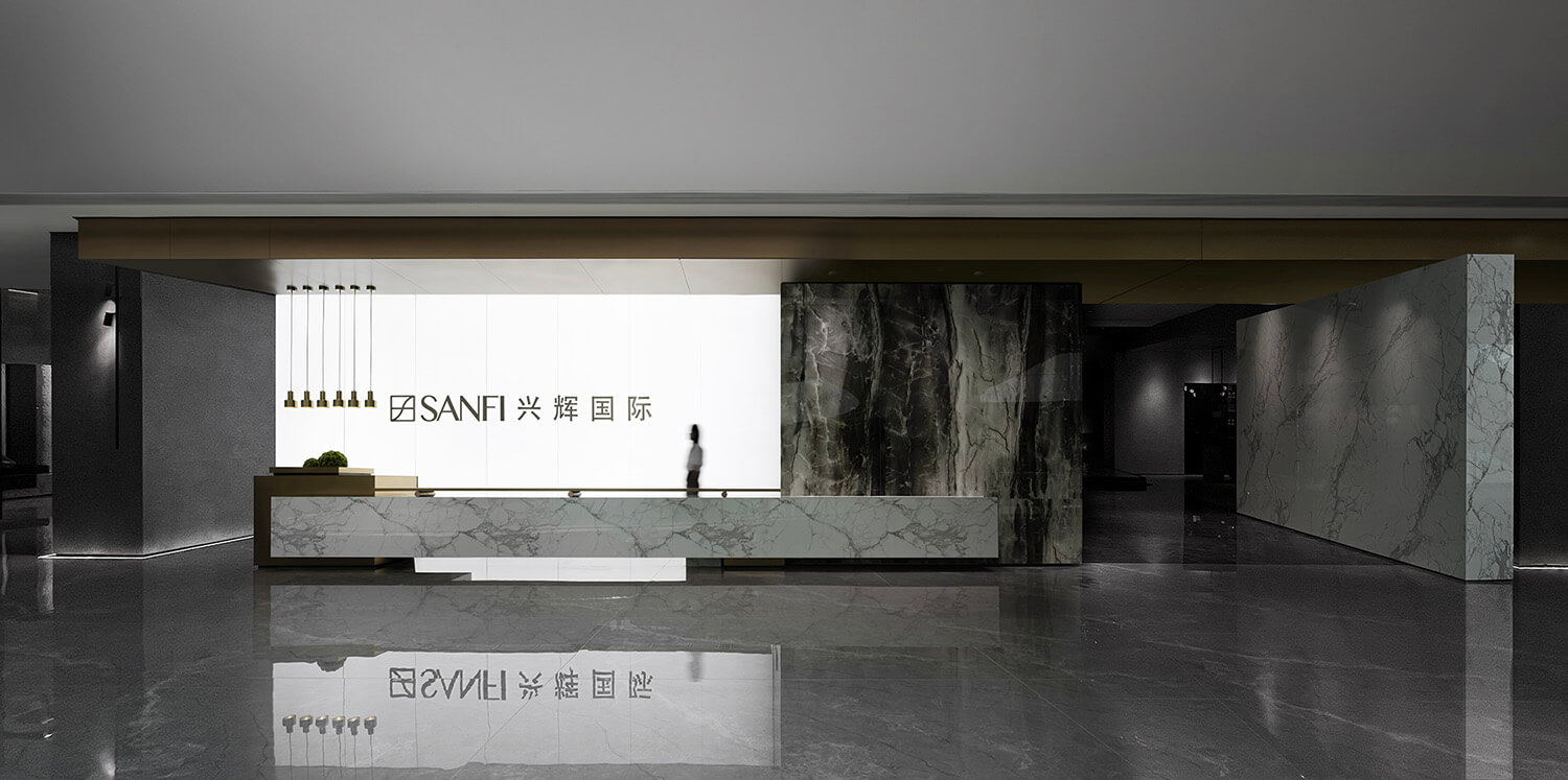 鄭州集團(tuán)辦公室設(shè)計(jì)公司-興輝國(guó)際總部展廳裝修設(shè)計(jì)案例(圖2)