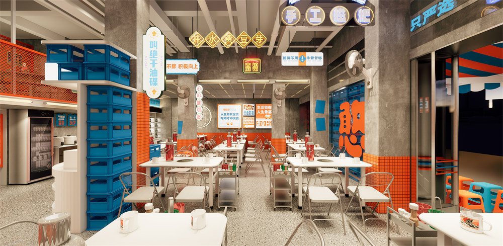 煙火氣市井風(fēng)現(xiàn)熬牛骨火鍋店裝修設(shè)計案例(圖6)